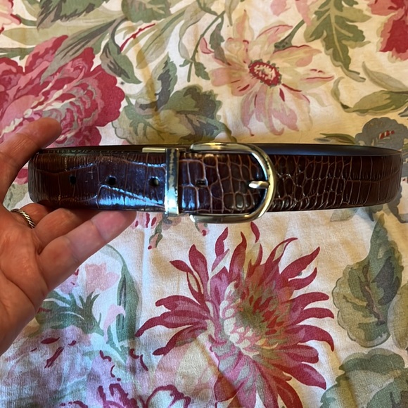 RALPH LAUREN sz Medium Reptile Embossed Leather Belt Width 1.5" Elegant Classic - Picture 15 of 16